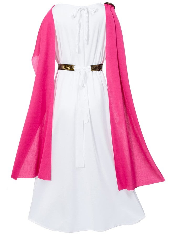 TOGROP Greek Toga Costume for Kids Girls Ancient Greece Mythos Philosopher Rome Nobility Cosplay 8-12 Years Pink - Image 4